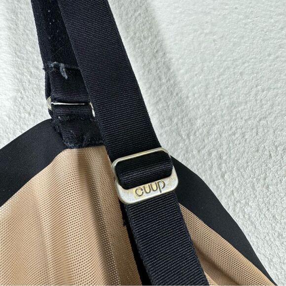 CUUP Sheer Balconette Bra Underwire Support Tan Black Nude Women’s Size 38F - Picture 3 of 5